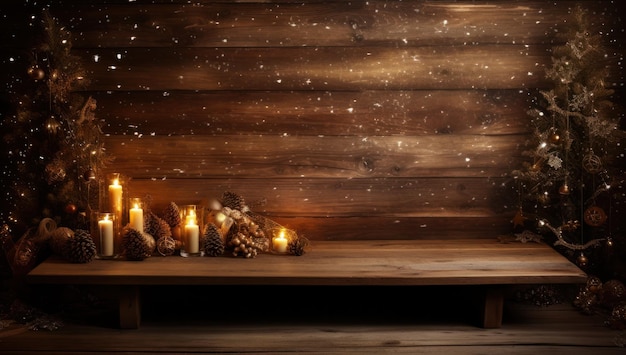 Wooden Christmas table