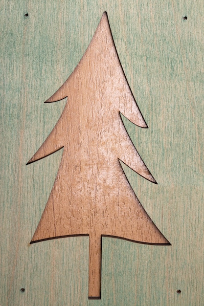 Foto modello di albero di natale in legno. modello per il design