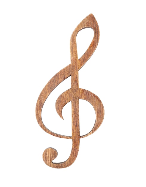 Wooden clef isolated on white