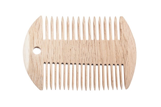 Photo wooden comb isolated on white