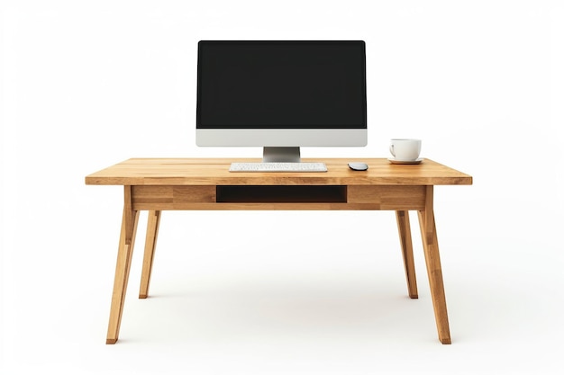 Wooden computer desk