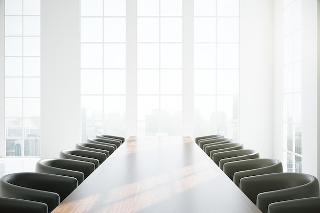 Wooden conference table