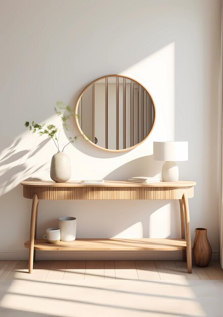 A wooden console table