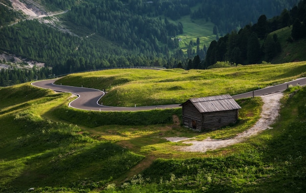 Wooden Cottages in the Dolomites