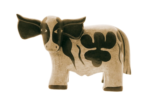 Photo wooden cow figurine