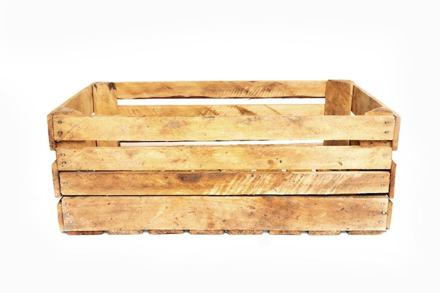 Wooden crate isolated on white background