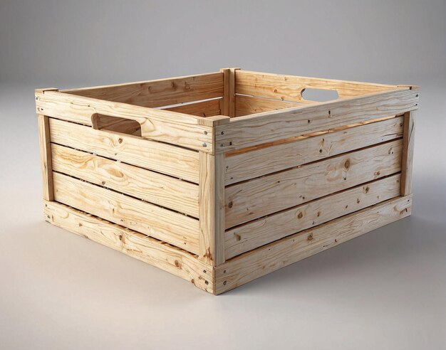 a wooden crate with a handle