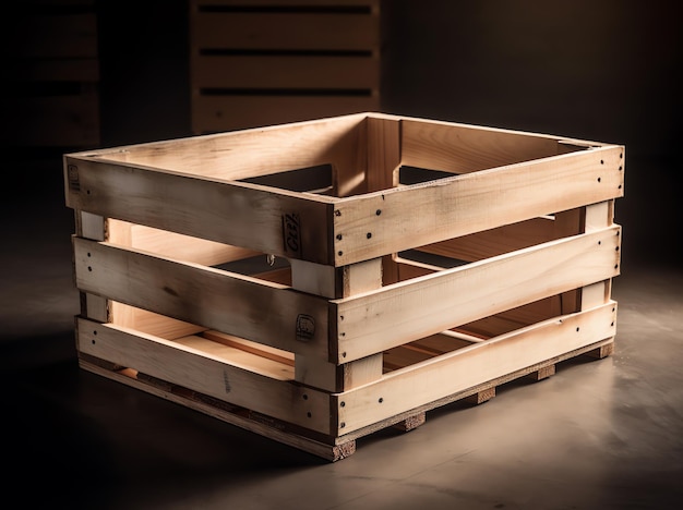 A wooden crate