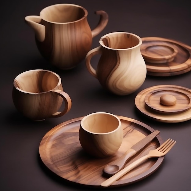 Wooden crockery