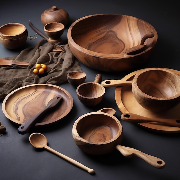 Wooden crockery