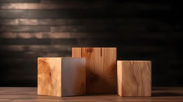 Wooden Cube Product Display Podium