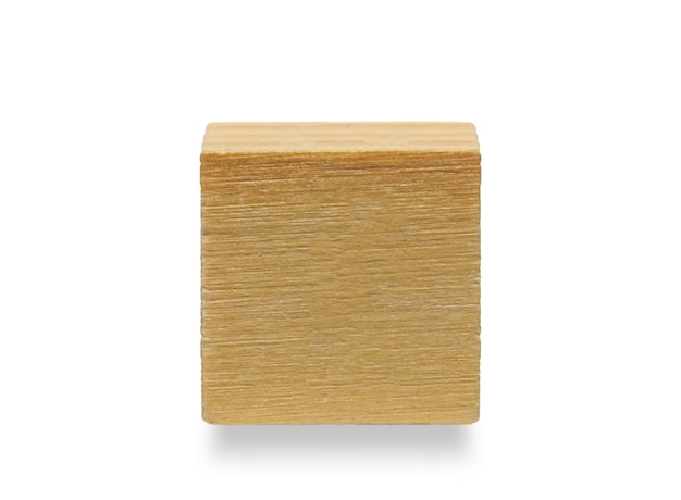 Wooden cube,wooden geometric shapes cube isolated on a white background