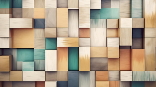 Photo wooden cubes background abstract geometric pattern