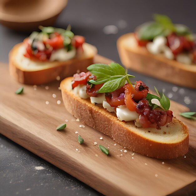 a wooden cutting board with a bunch of sliced tomatoes on it