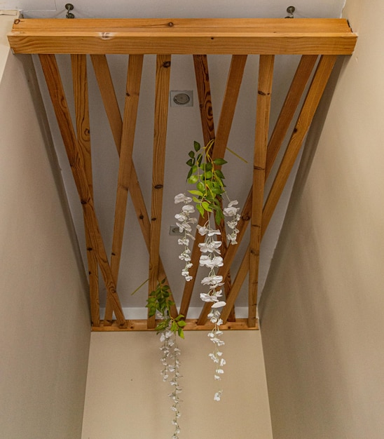 wooden decoration on the ceiling