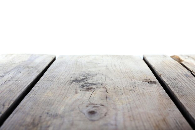 Photo wooden desk on white background