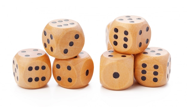 Wooden dice isolated