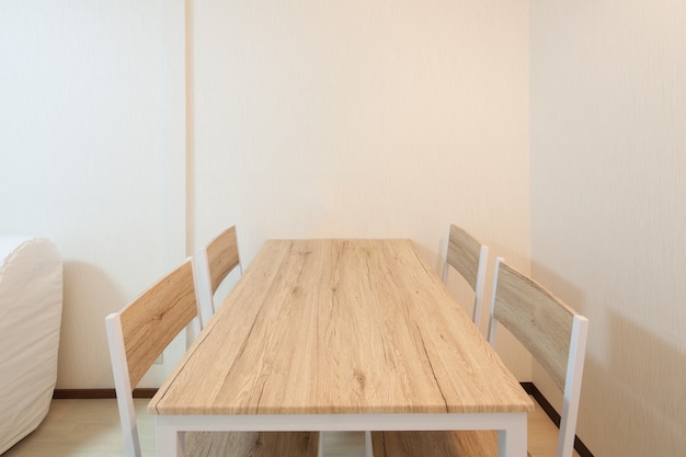 Wooden dining table and four chairs