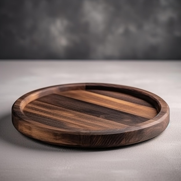 Wooden dish for mockup background