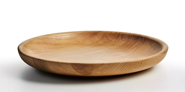 Деревянная тарелка для фона макета