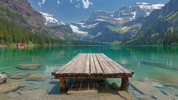 Wooden Dock on Lake