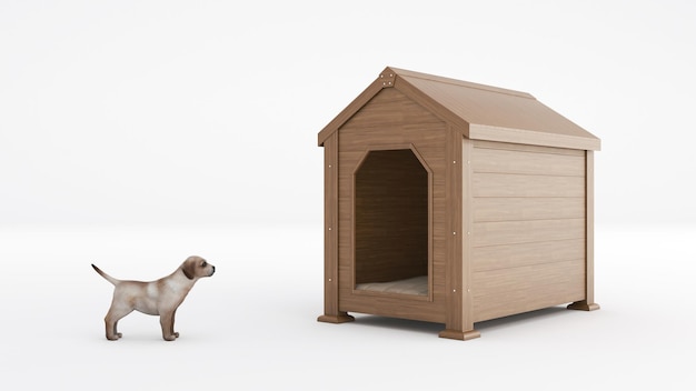 wooden dog's house. concept size dog's house