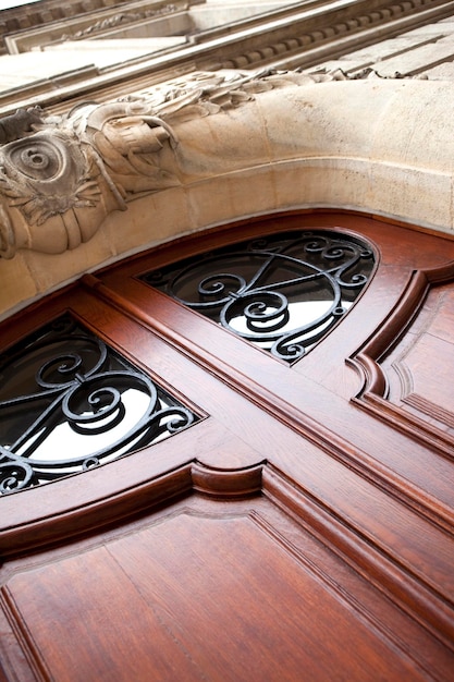 Wooden door of a French mansion