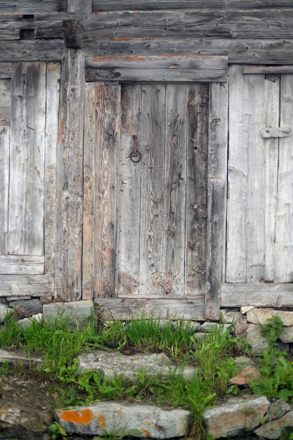 Wooden door of an old highland house