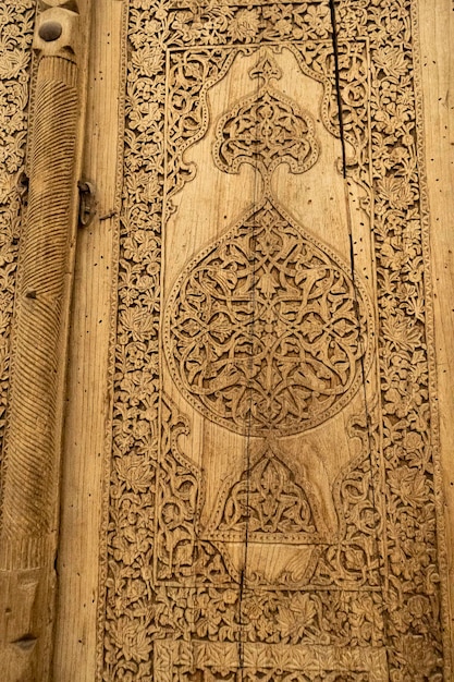 A wooden door in a old style