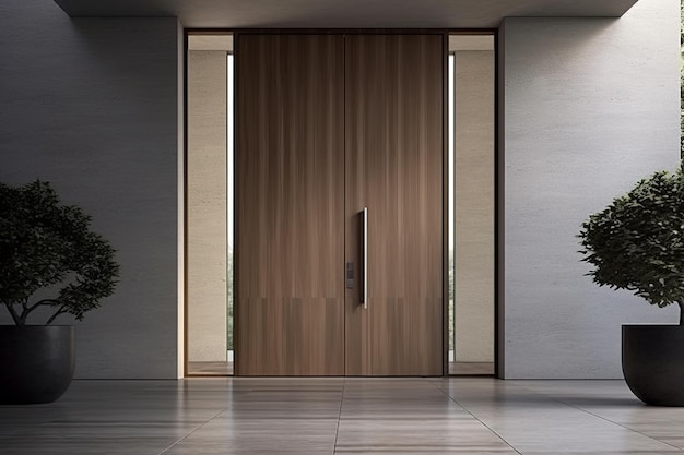 A wooden door with a handle that says'the door '