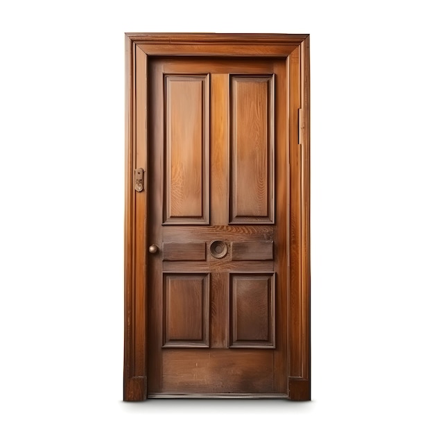 A wooden door with the word door on it