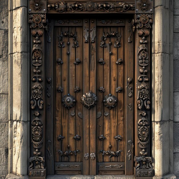 写真 木製のドア
