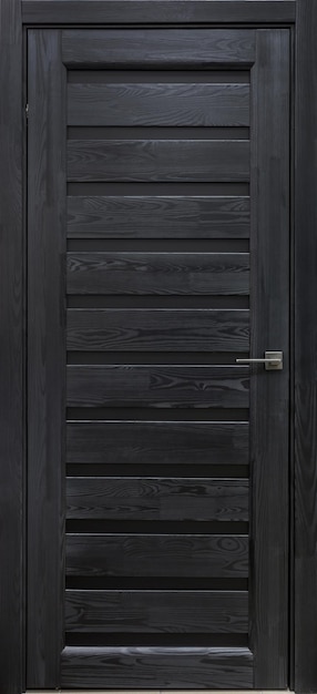 Photo wooden doors in dark style color for modern loft interior and condo apartments flat