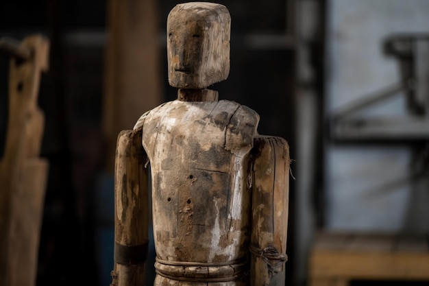 A wooden dummy used for martial arts