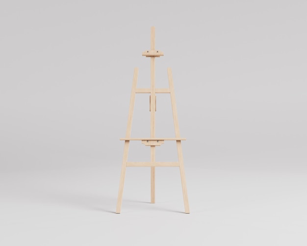 A wooden easel mockup, 3d rendering, 3d illustration