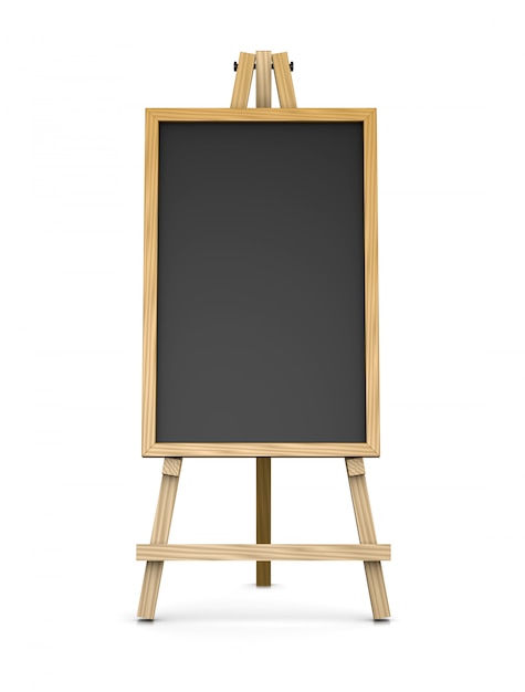 Photo wooden easel supporting an empty blackboard