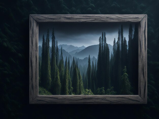 wooden empty frame background