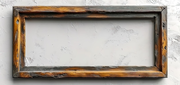 Wooden empty frame on a white background