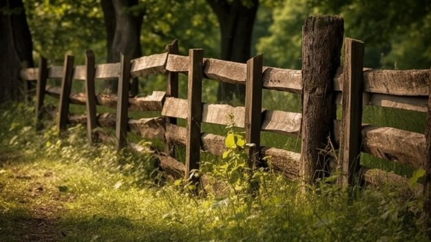 Вид спереди на деревянный забор