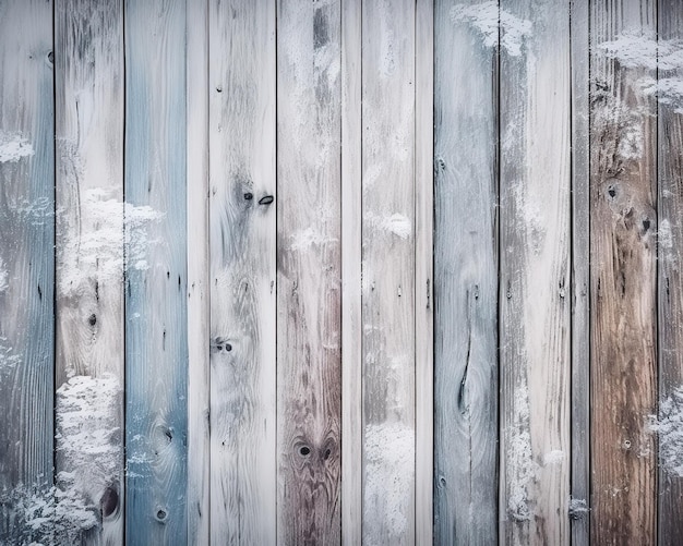 A wooden fence with a blue and brown color.