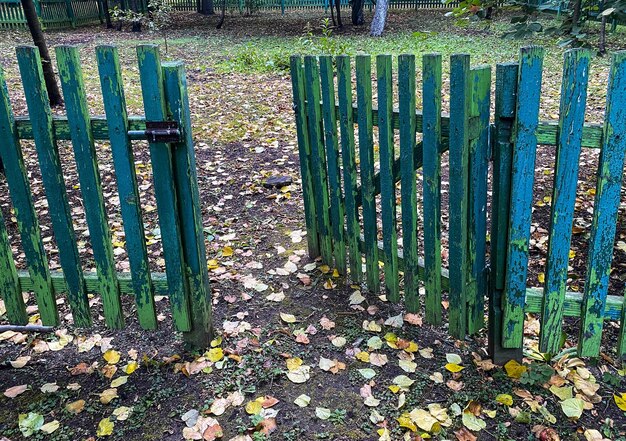 Wooden fence with a gate