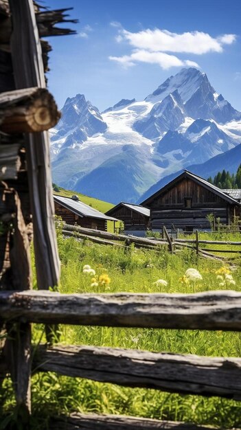 Photo a wooden fence with a sign that says  the name of the mountain