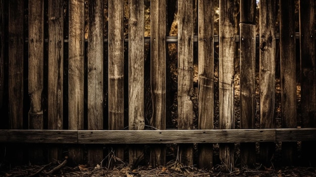 A wooden fence with a wooden fence in the background.