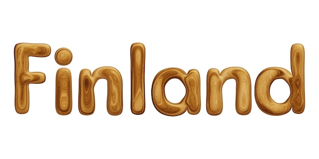 Photo wooden finland text for country concept