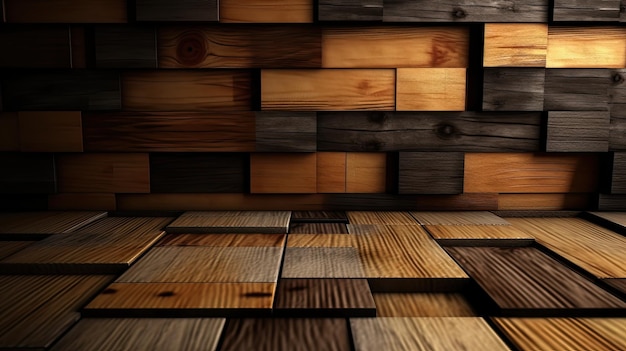 木の板のある部屋の木の床