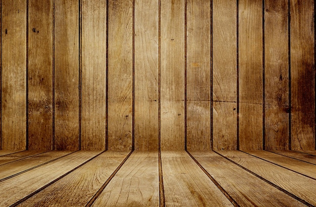 Photo wooden floor in a room with a wooden floor