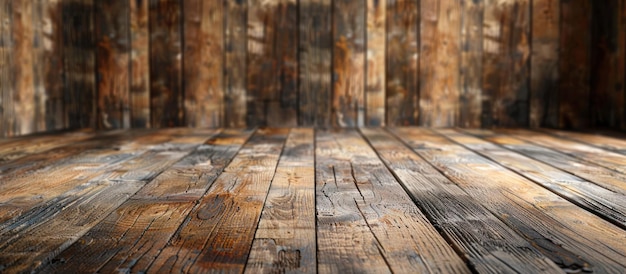 Wooden Floor With Background Wall