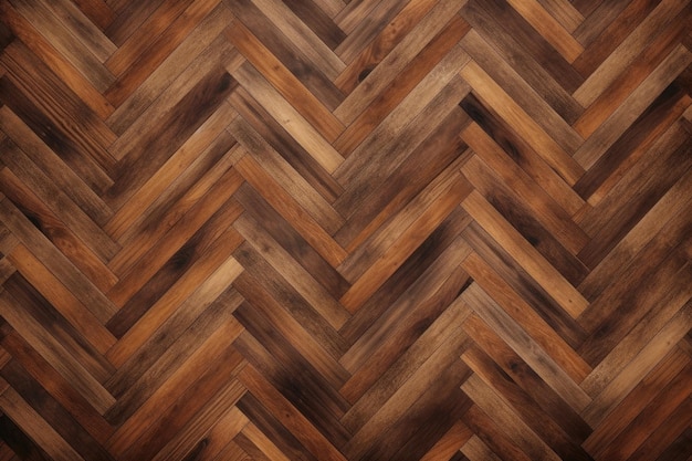 Wooden floor with a chevron pattern Generative AI