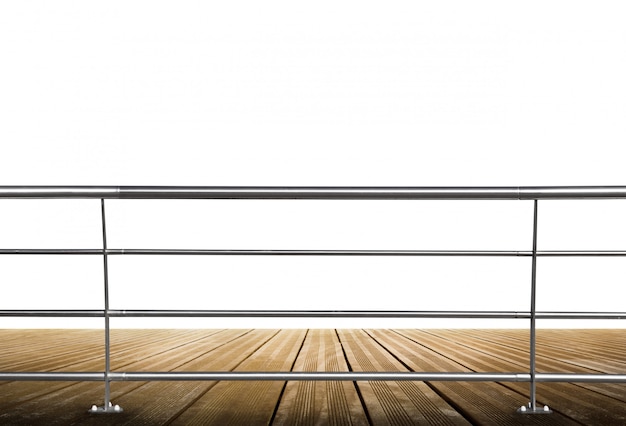 Wooden floor with metal balustrade