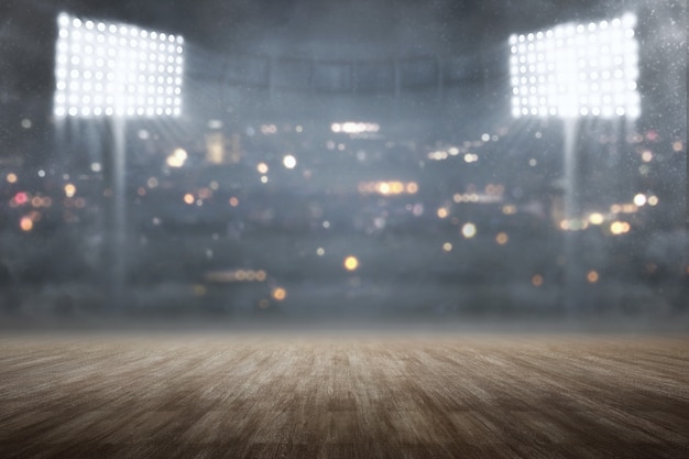 Wooden floor with spot lights